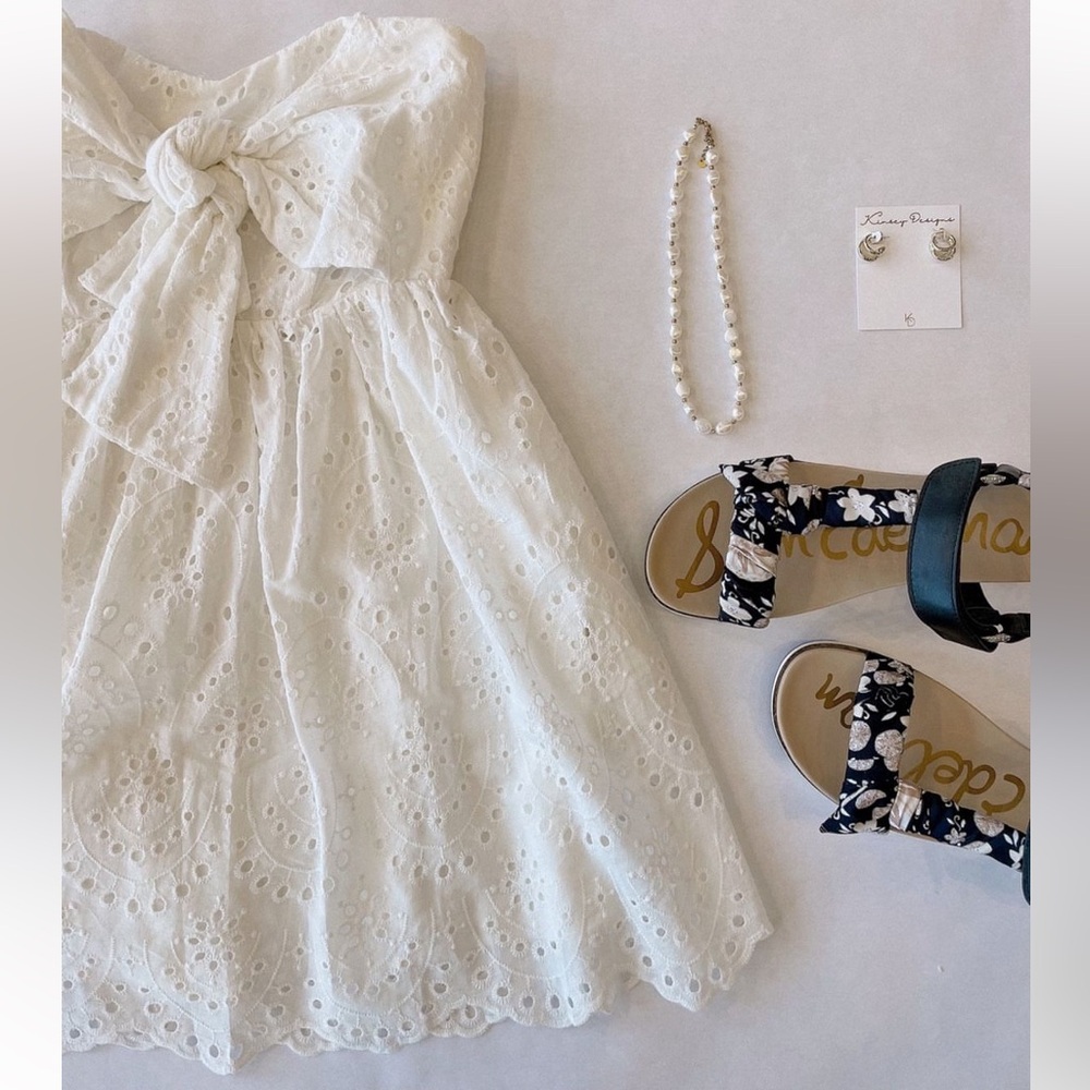Mustard seed eyelet white dress